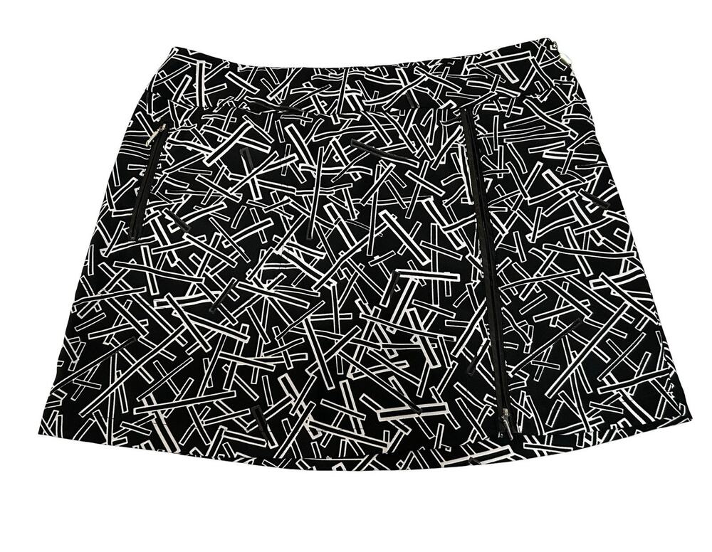 Jamie Sadock Golf Skirt Skort Womens Size 16 Black & White Plaid Performance